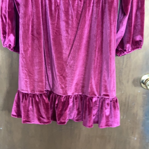 Relisted LC Lauren Conrad smocked flounce hem velvet dress boho size XXL - Picture 8 of 17